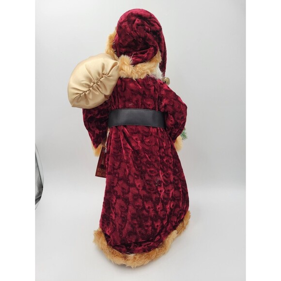 Large Santa figure or tree topper 21" Old world style gold & dark red - Picture 5 of 12